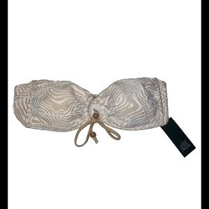 Wild Fable Women's Size L (12-14) Crochet  Bikini Top ONLY! white nude NWT